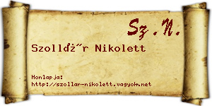 Szollár Nikolett névjegykártya