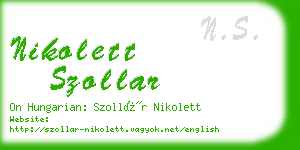 nikolett szollar business card